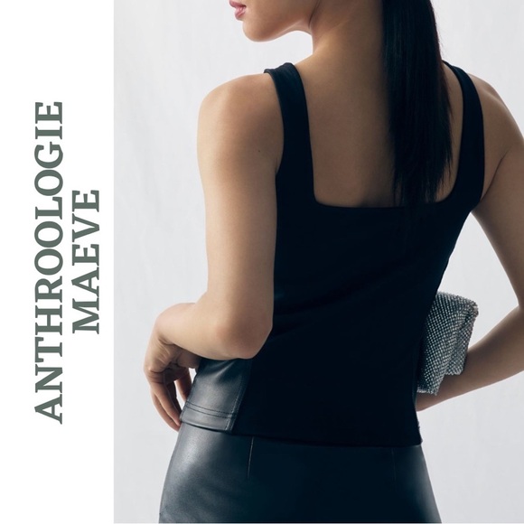 Maeve by Anthropologie Faux-Leather Corset Tank Top – Plus 2X - Picture 2 of 6